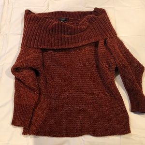 Off the shoulder chunky sweater